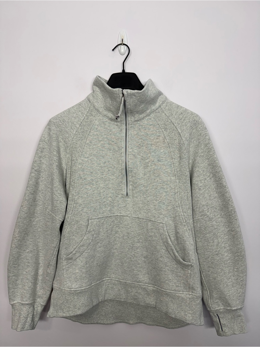 Lululemon Scuba Oversized Funnel-Neck Half Zip *Long Heathered Light Gray M/L